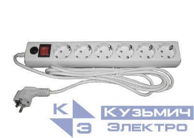 Сетевой фильтр Гарнизон ECL-6 1.8м 6 евророзеток, 10А, белый