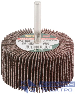 Диск лепестковый для дрели радиальный 60х30х6мм Р80 FIT 39574