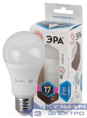 Лампа светодиодная A60-17W-840-E27 грушевидная 1360лм ЭРА Б0031700