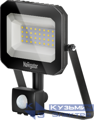 Прожектор светодиодный 95 429 NFL-05-30-6.5K-BL-SNR-LED 30Вт 6500К IP65 3000лм черн. с ИК датчиком движения Navigator 95429