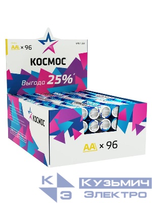 Элемент питания алкалиновый AA/LR6 (уп.96шт) КОСМОС KOCLR6_96BOX