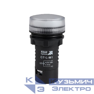 Лампа светодиодная OptiSignal Compact D22 С7-L-M1 бел. 230В AC/DC XB7EV01MP КЭАЗ 362158