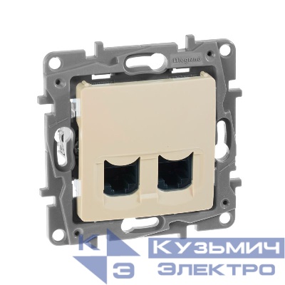 Розетка компьютерная 2-м СП Etika RJ45 кат.6 UTP механизм сл. кость IEK 672354