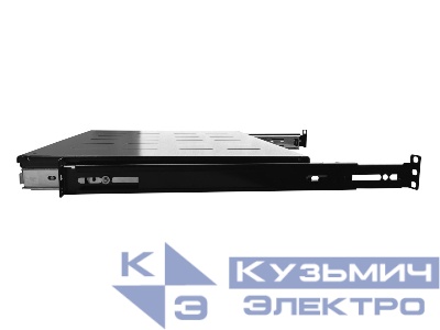 Полка выдвижная для шкафа гл. 600 (482.6*350*43.6), с ушками, черная "А"