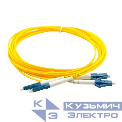 Патч-корд оптический соединительный LC-LC/UPC SM Duplex 3.0мм 9/125, 2м, LSZH