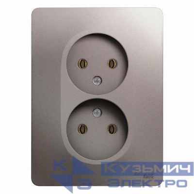 Розетка 2-м СП Glossa 16А IP20 250В без заземл. в сборе платина SE GSL001220