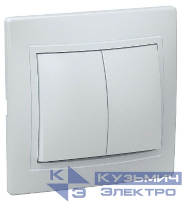 Выключатель 2-кл. СП Кварта 10А IP20 ВС10-2-0-КБ бел. GENERICA EVK20-K01-10-DM
