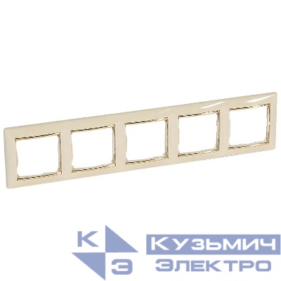 Рамка 5-м Valena горизонт. сл. кость/зол. IEK 774155