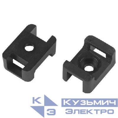 Площадка под хомуты 22х16мм с монтажным отверст. М4 NO-225-314 черн. (уп.10шт) Эра Б0066712