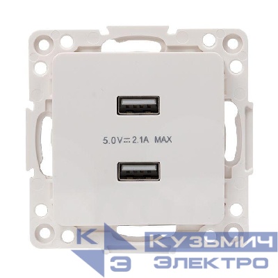 Розетка USB 2-м Стокгольм 2.1А механизм бел. PROxima EKF EYR16-028-10-2USB