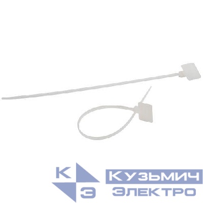 Хомут кабельный 2.5х200 с площадкой для маркировки 25х15 бел. NO-225-320 (уп.50шт) Эра Б0066063