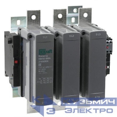 Контактор 800А 220В АС АС3 АС4 1НО+1НЗ КМ-102 DEKraft 21958DEK