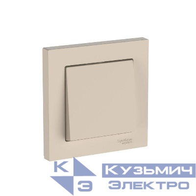 Выключатель 1-кл. AtlasDesign (сх. 1) 10AX быстрозажим. клем. в сборе песочн. SE ATN001212S