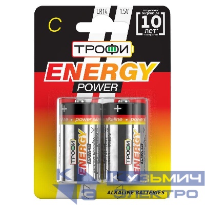 Элемент питания алкалиновый C/LR14-2BL (блист.2шт) Трофи C0034932