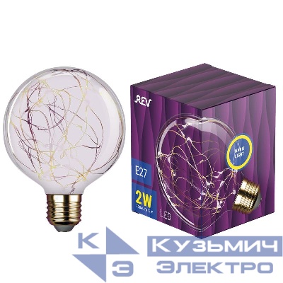 Лампа светодиодная VINTAGE Copper Wire шар G95 E27 2700К теплый свет REV 32444 7