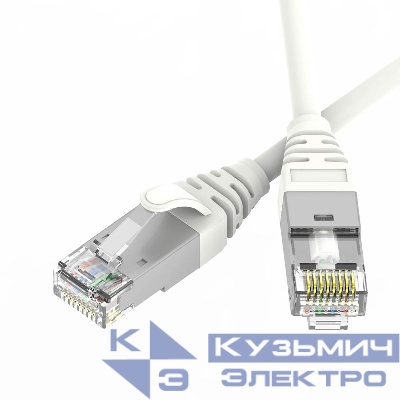 Патч-корд экранированный Ultra SLIM CAT6A S/FTP 4х2 30 AWG LSZH 0.3м бел. DKC RN6ASF4503WH-30