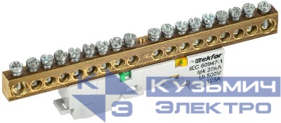 Шина PE "земля" неизол на универс. держ. 8х12-18-Ж TEKFOR IEK TF-NN20-18-DL-K05