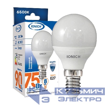 Лампа светодиодная ILED-SMD2835-P45-8-720-220-6.5-E14 (1318) IONICH 1611