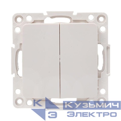 Переключатель проходной 2-кл. Стокгольм 10А механизм бел. PROxima EKF EYV10-027-10