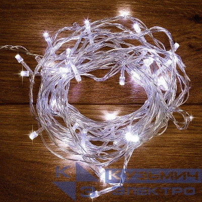 Гирлянда светодиодная "Твинкл Лайт" 15м 120LED бел. 6.9Вт IP20 провод ПВХ прозр. Neon-Night 303-195