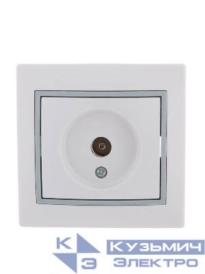 Розетка телевизионная проходная TV СП Mira бел./сер. LEZARD 701-0215-129