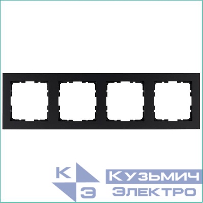 Рамка 4-м G-Classic черн. матов. soft touch Jasmart G1004PB