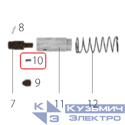 Запчасть №10 для FDPAG-H8. Пружина стопорного штифта