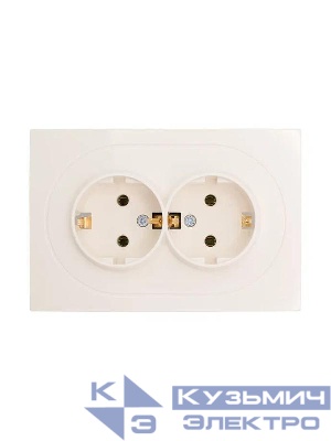 Розетка 2-м СП OSEN с заземл. ПБТ механизм сл. кость LEZARD 743-9000-127B