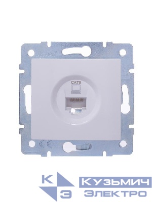 Розетка компьютерная 1-м СП KARINA IP20 RJ45 кат.6 механизм бел. LEZARD 707-0288-140