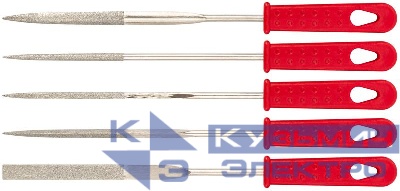 Надфиль алмазный 3х160/50мм узкий 5шт КУРС 42158