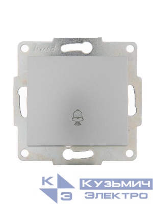 Механизм кнопки звонка 1-кл. 1п СП Karina 10А IP20 матов. серебр. LEZARD 707-4388-103