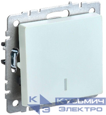 Выключатель 1-кл. СП BRITE ВС10-1-1-БрЖ 10А с индик. механизм жемчуж. IEK BR-V10-1-10-K36