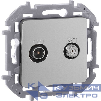 Розетка телевизионная TV/SAT Inspiria с топологией "звезда" механизм алюм. IEK 673882