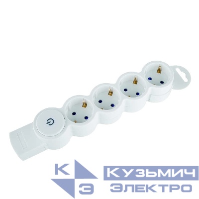 Колодка розеточная 4 гнезда с заземлением с выключателем Quick Fix (быстрое подключение) 3680Вт Duwi 32021 2