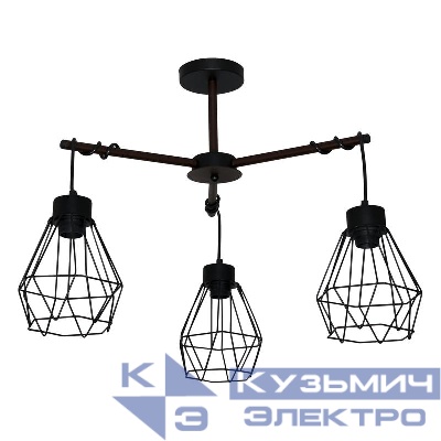 Светильник "Магна" 131 НПБ 01-3х60-220 Е27 (ИМ) потолочный черн. муар Элетех 1005404961