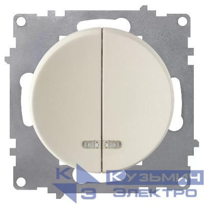 Выключатель 2-кл. СП Florence 10А IP20 с подсветкой механизм беж. (1E31801301) OneKeyElectro 2172802
