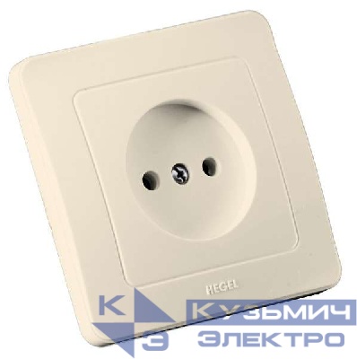 Розетка 1-м СП Мастер 16А IP20 250В сл. кость HEGEL РС16-301-01