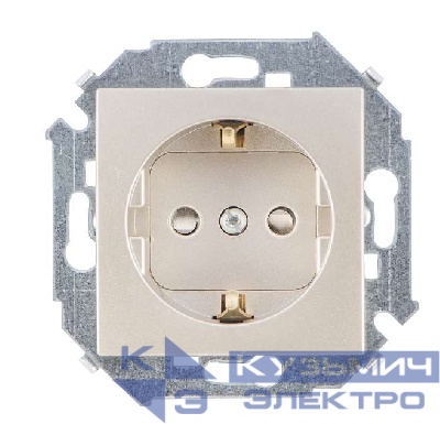 Розетка 1-м СП Simon 15 16А IP20 250В с заземл. винтов. клеммы механизм шампань Simon 1591432-034