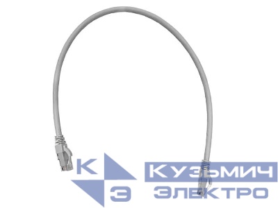 Патч-корд UTP4 cat.6a, 0.5м, литой коннектор, серый, LSZH, NETKO Expert CKC