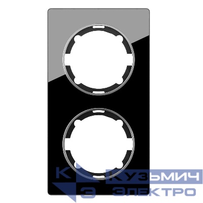 Рамка 2-м Garda вертикал. стеклянная чер. 2E52211303 OneKeyElectro 2234950