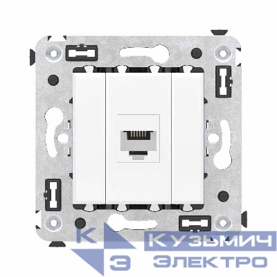 Розетка телефонная 1-м СП Avanti "Белое облако" RJ12 без шторок механизм DKC 4400613