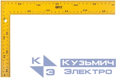 Угольник столярный цельнометаллический крашеная шкала 200х300мм желт. FIT 19625