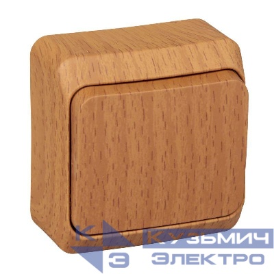 Переключатель проходной 1-кл. ОП Этюд 10А IP20 темн. бук SE BA10-004T