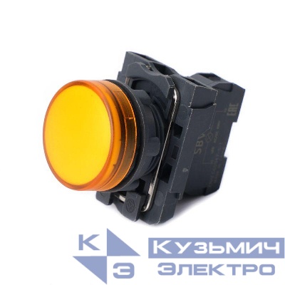 Лампа светосигнальная SB5 d22мм 24В DC желт. в сборе SE SB5AVB5