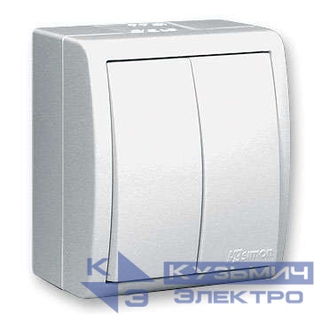 Выключатель 2-кл. ОП Simon 15 Aqua 10А IP54 винтов. зажим бел. Simon 1594398-030