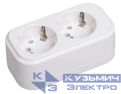 Колодка удлинителя 2-м 16А Classic К02 2P+PE 250В IEK KYP11-16-02-00-Z