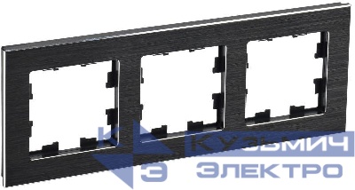 Рамка 3-м BRITE РУ-3-1-БрЧ металл черн. IEK BR-M32-M-K02