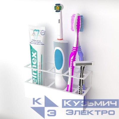 Держатель для хранения зубных щеток и аксессуаров для ванны бел. Rexant 38-0704