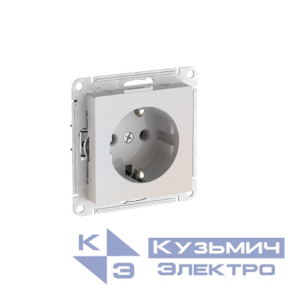 Розетка AtlasDesign 16А с заземл. быстрозажим. клем. механизм жемчуж. SE ATN000443S