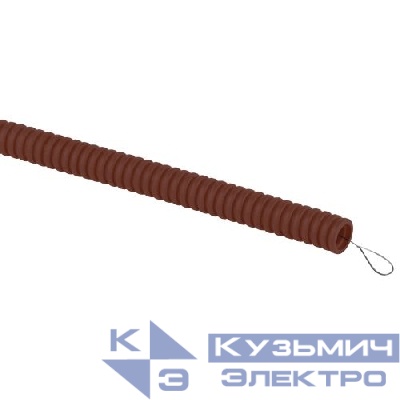 Труба гофрированная ПВХ легкая d16мм с протяжкой дуб (уп.25м) GOFR-16-25-PVС-O Эра Б0043214
